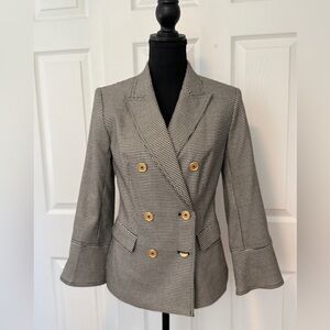 Donna Karan Double-Breasted Houndstooth Blazer